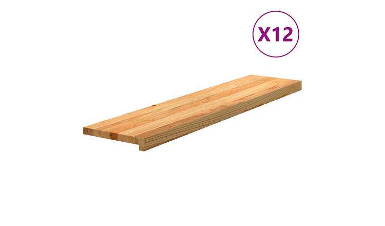 Walplus Pack of 12 Carpet Stair Treads - Light Brown - 110 x 25 cm