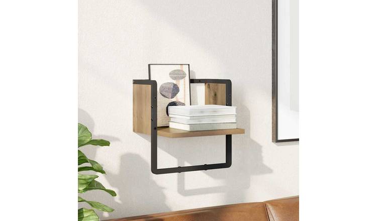 Walplus Engineered Wood Wall Shelf - Artisian oak - 30 x 25 x 30 cm