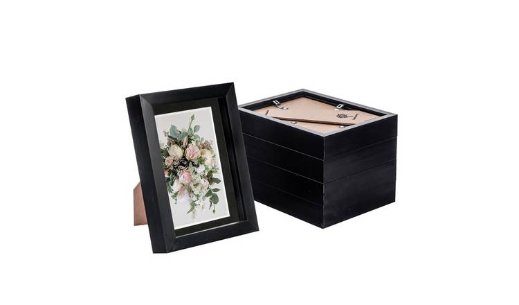 Nicola Spring 3D Box Photo Frames - 5 x 7" with Mount - Set of 5 - Black
