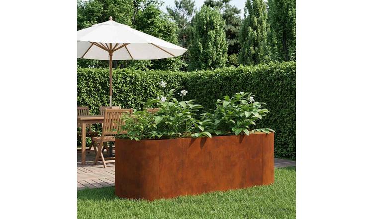 Walplus Corten Steel Raised Garden Bed - Weathering Steel - 120 x 40 x 40 cm