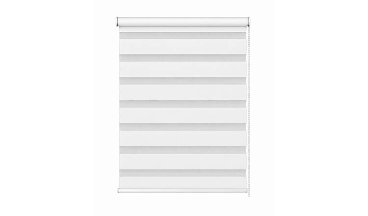 New Edge Blinds White Day & Night Zebra Roller Blind - 135cm x 165cm