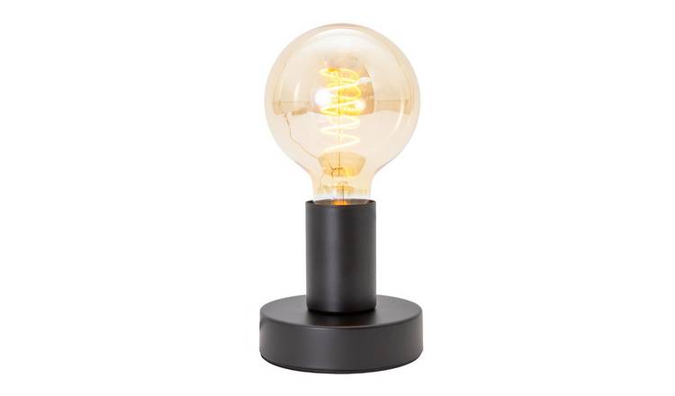 Happy Homewares Matte Black Bulb Holder to Showcase Vintage Table Lamp - 10cm