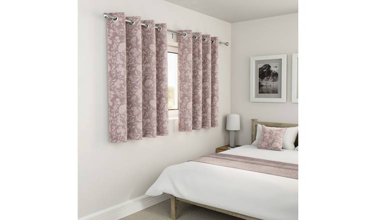 Enhanced Living Haiti Floral Blackout Eyelet Curtains - 117 x 137cm - Pink