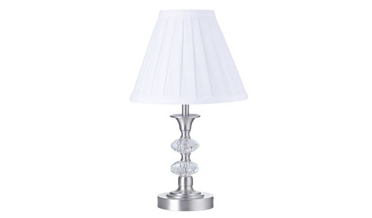 Happy Homewares Satin Nickel Power Saving and Eco Friendly Table Lamp - 21cm