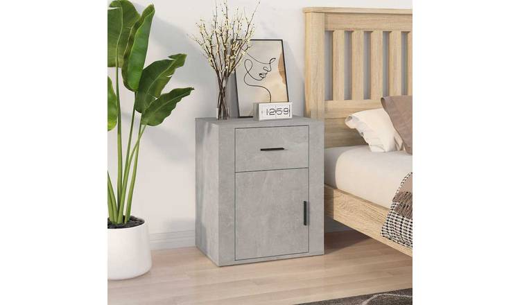 Walplus 1 Drawer Bedside Cabinet - Stone Grey - 50 x 36 x 60 cm