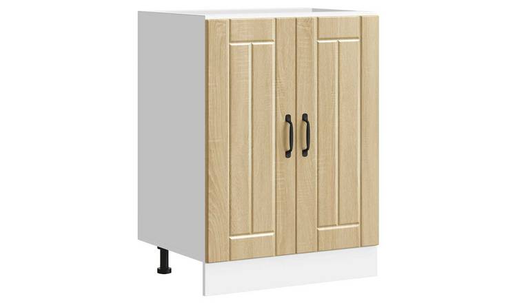 Walplus Engineered Wood Lucca Sink Base Cabinet - Light Oak - 60 x 46 x 81.5 cm