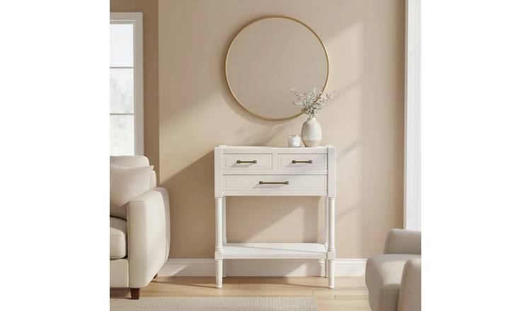 Orsina Heritage 3 Drawer Wooden Console Table – White