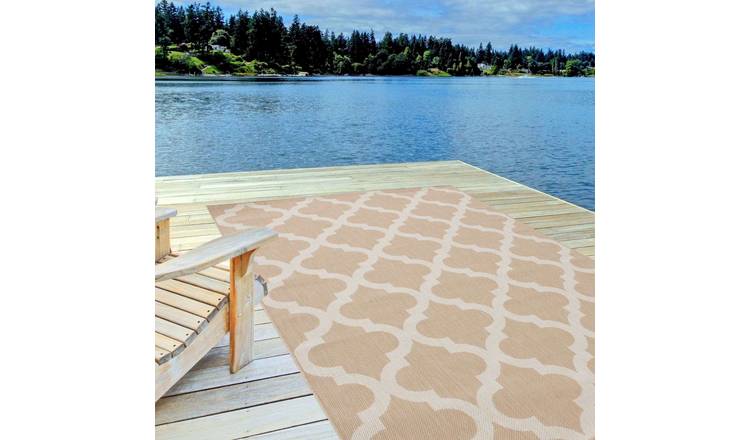The Rugs Beige Ecology Outdoor Indoor Moroccan Patio Rug - 240 x 340cm