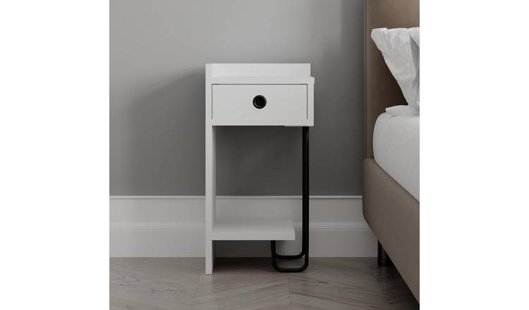 Decortie SiriusLeft Module Particleboard Bedside Table - White