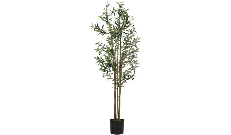 HOMCOM Artificial Olive Tree with 787 Leaves in Cement Pot - Green