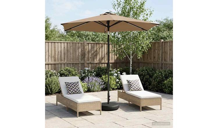 Walplus Polyester Garden Parasol - Taupe - 226 x 226 x 228 cm