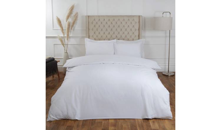 OHS Cotton Duvet Cover Bedding Set White - Double