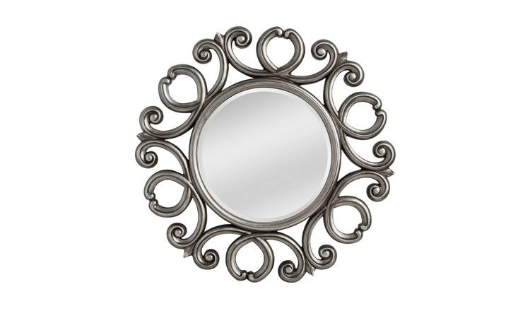 Orsina Adelere Finish Frame Round Wall Mirror – Silver