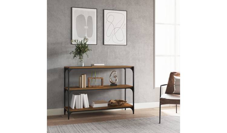 Walplus Engineered Wood Book Cabinet - Dark Oak - 100 x 33 x 70.5 cm