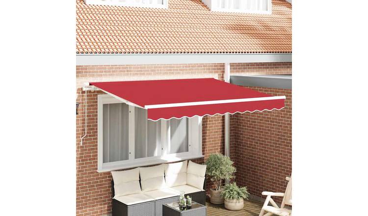Walplus Polyester Awning Replacement Fabric - Red - 300 x 250 cm - 3 x 2.5 cm
