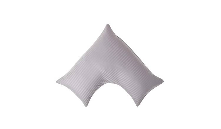 Homescapes Egyptian Cotton Satin Stripe V Shaped Pillowcase - Grey