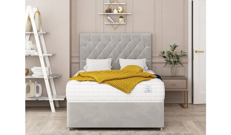 Bed Choices Windsor Small Double 2 Drawer 26" Headboard Divan Bed Set - Silver