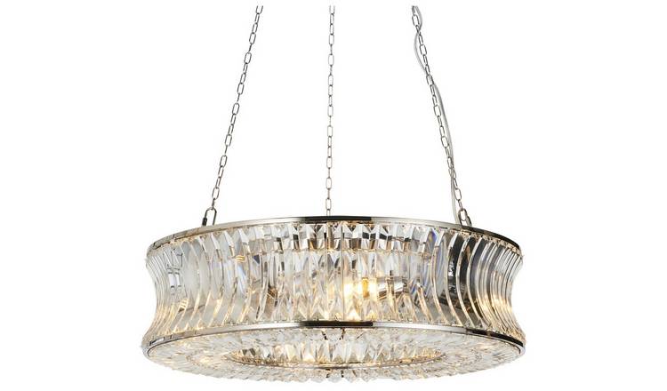 Loops Direct Hanging Ceiling Pendant Light - Bright Nickel Plate