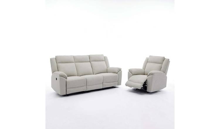 Furniture Online Skye Electric Recliner Linen 3+1 Seater Sofa Set - Beige