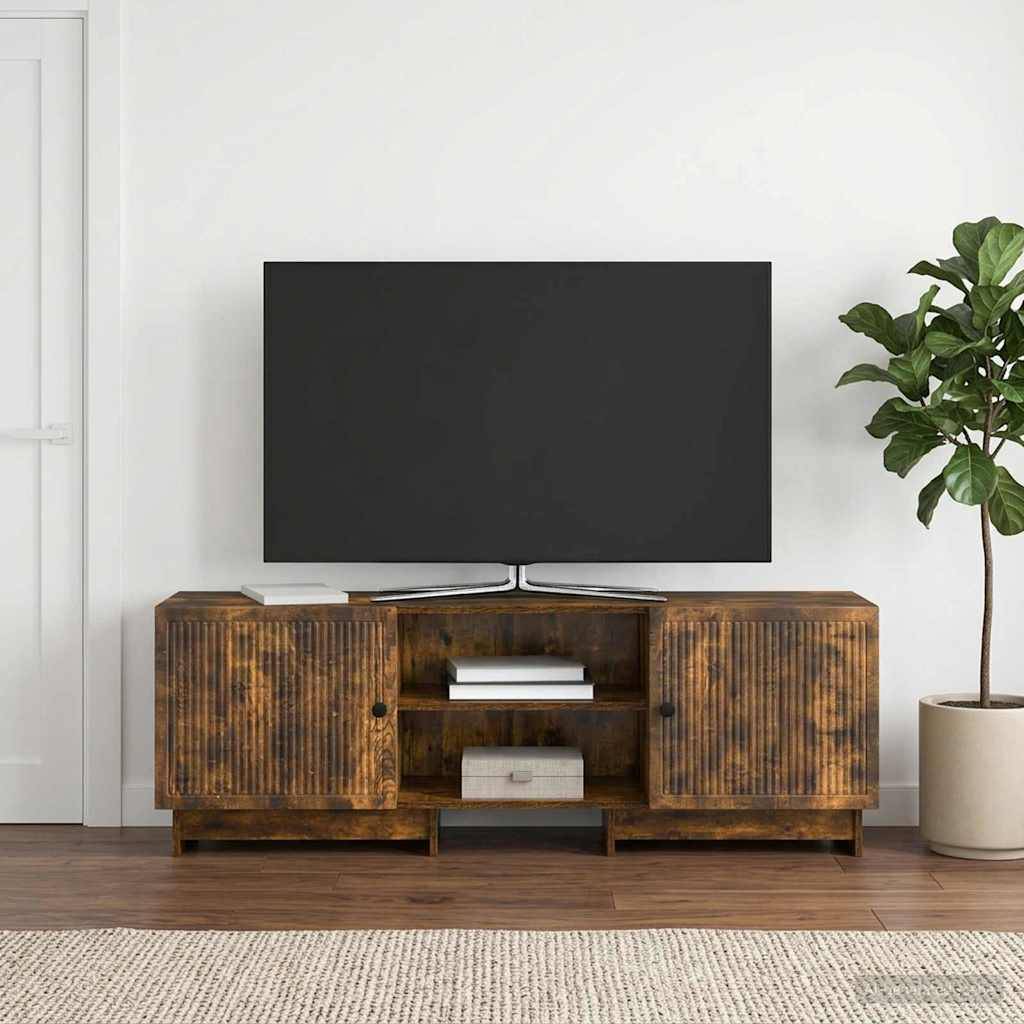Walplus 2 Door Engineered Wood TV Cabinet - Smoked Oak - 150 x 31 x 50 cm - Image 1