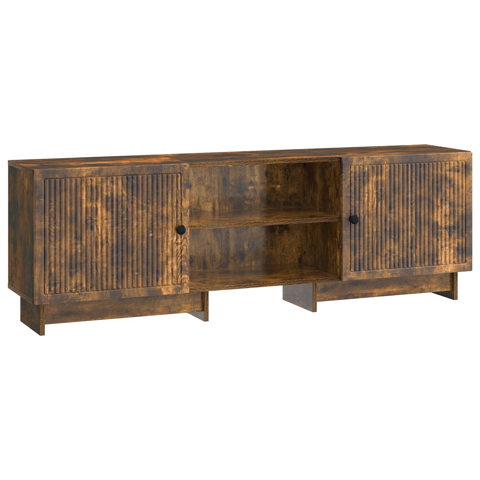 Walplus 2 Door Engineered Wood TV Cabinet - Smoked Oak - 150 x 31 x 50 cm - Image 2