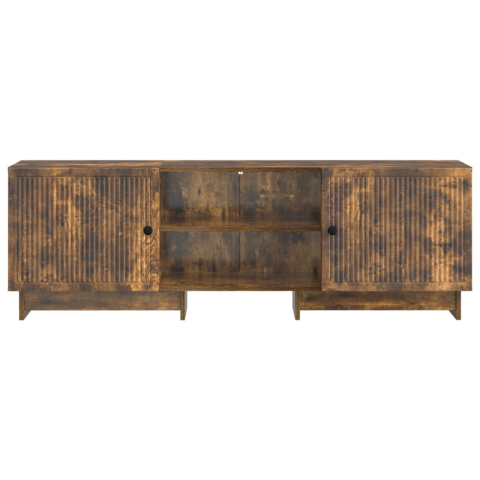Walplus 2 Door Engineered Wood TV Cabinet - Smoked Oak - 150 x 31 x 50 cm - Image 5