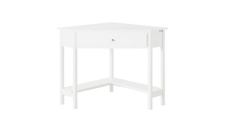 SoBuy 1 Drawer 1 Shelf Corner Desk - White