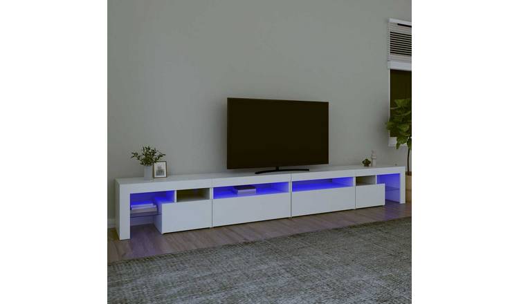 Walplus Engineered Wood RGB LED TV Cabinet - White - 290 x 36.5 x 40 cm