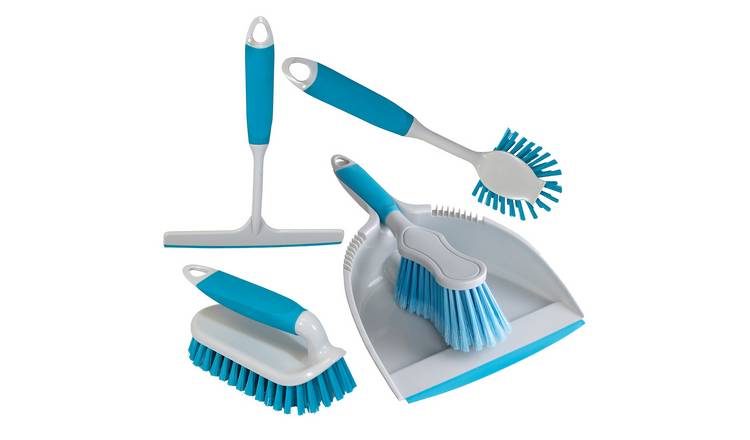 Charles Bentley 'Brights' Kitchen Bundle Dustpan & Brush Washing Up Set - Blue