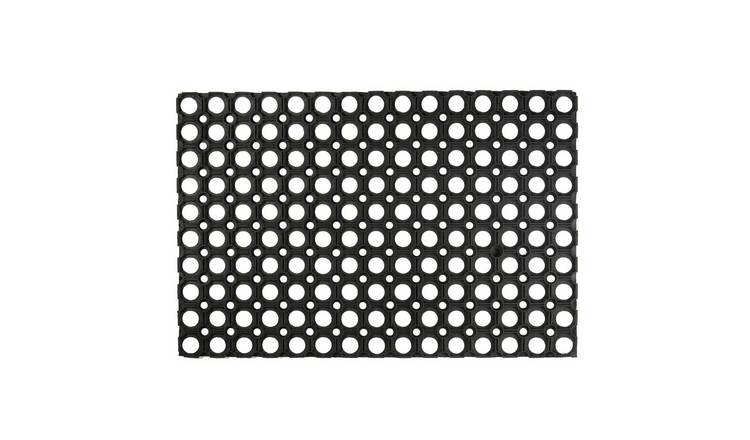 Nicola Spring Heavy Duty Rubber Door Mat - Black