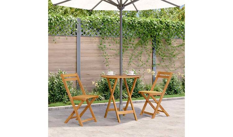 Walplus Solid Acacia Wood Garden Table - Brown - 70 x 75 cm