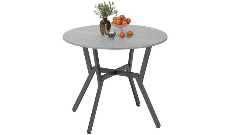 HOMCOM Round Kitchen Table with Anti-slip Foot Pads - Grey