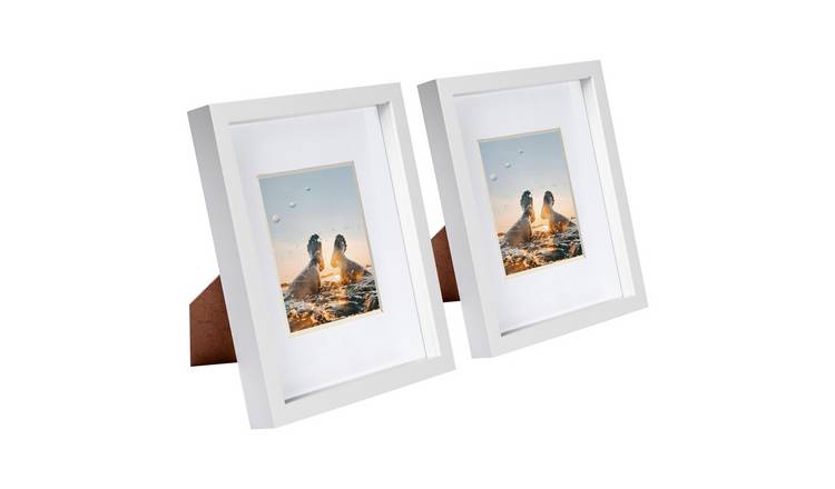 Nicola Spring 8 x 10" 3D Photo Box Frames with 4 x 6" White Mount (2x) - White