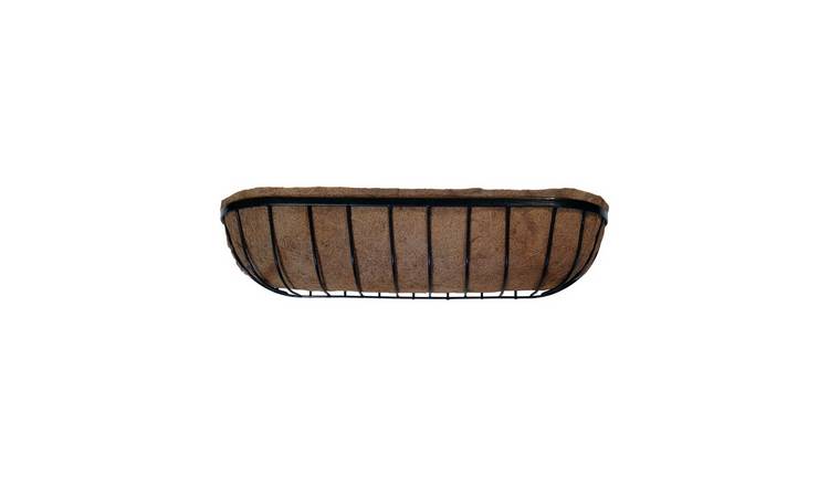 Garden Pride 36" Large Pre-Lined Wall Trough Planter - Black
