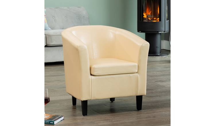 Artemis Home Meriden Vegan Leather Tub Chair - Cream
