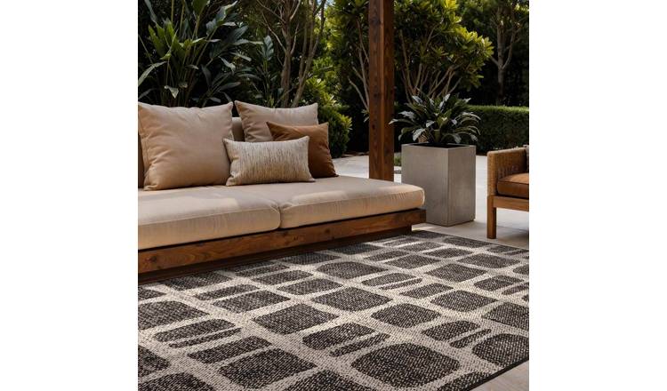 Ted Baker Black and White Indoor Outdoor Ruskin Reversible Rug - 200 x 300cm