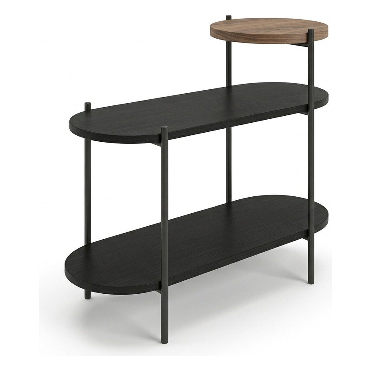 Decortie Somo 3 Tier Side Table - Black Wood Effect - Image 2