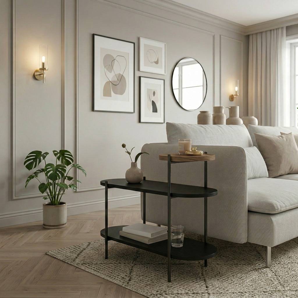 Decortie Somo 3 Tier Side Table - Black Wood Effect - Image 3
