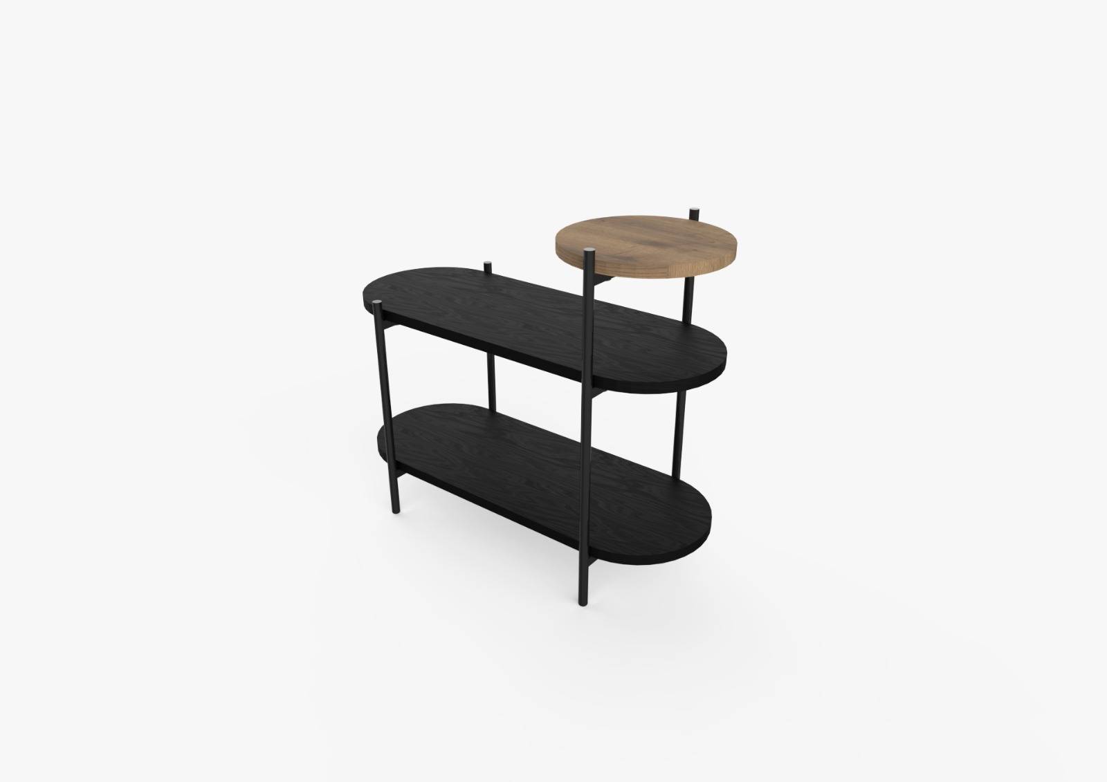 Decortie Somo 3 Tier Side Table - Black Wood Effect - Image 5