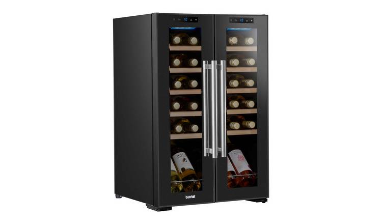 Baridi 24 Bottle Dual Zone Touch Control Wine Fridge - Black