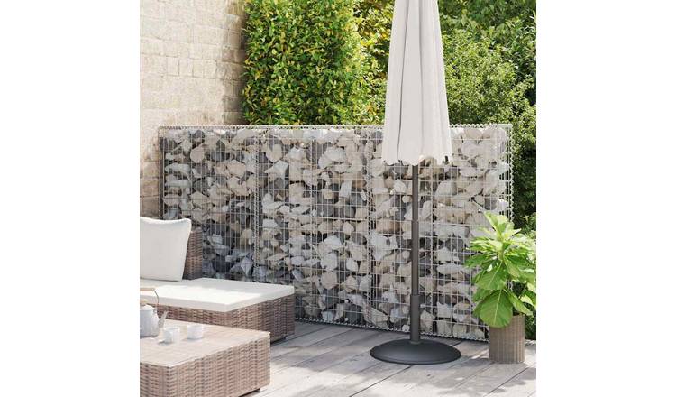 Walplus Gabion Basket with Lids Galvanised Wire - Silver - 150 x 100 x 30 cm