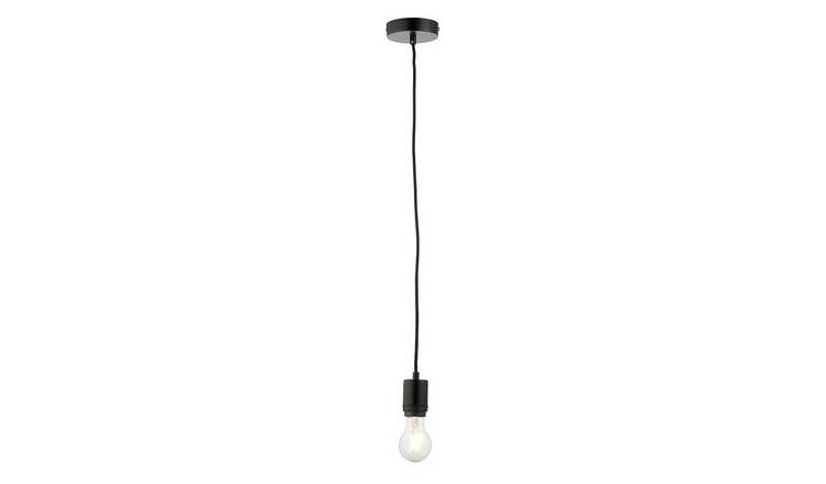 Loops Direct Steel Ceiling Pendant Light - Matt Black 40W
