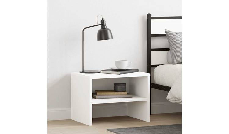Walplus Engineered Wood Bedside Cabinet - White - 40 x 30 x 30 cm