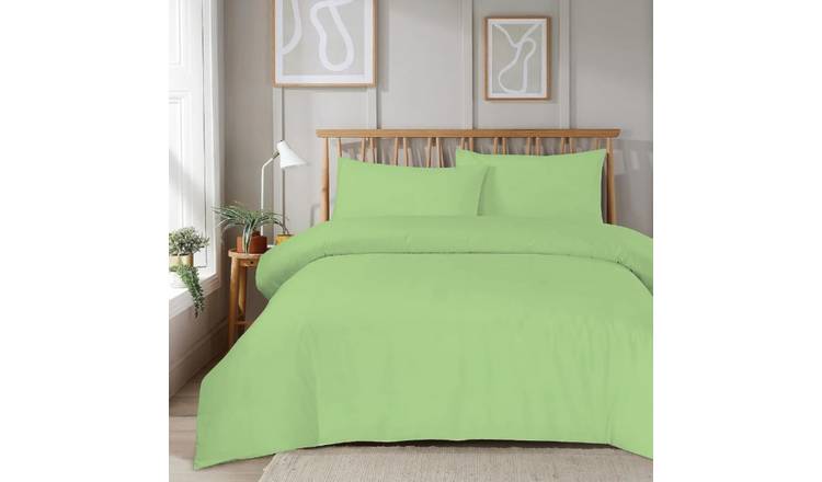 New Edge Blinds Super Soft Plain Sage Green Duvet Set - Double