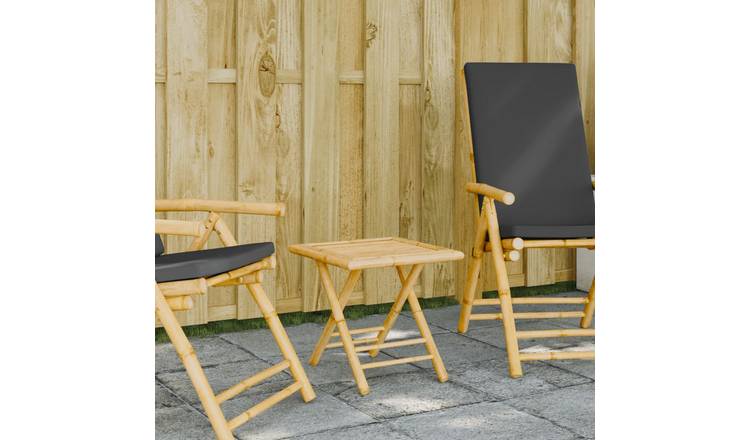 Walplus Folding Garden Table Bamboo - Brown - 45 x 45 x 45 cm