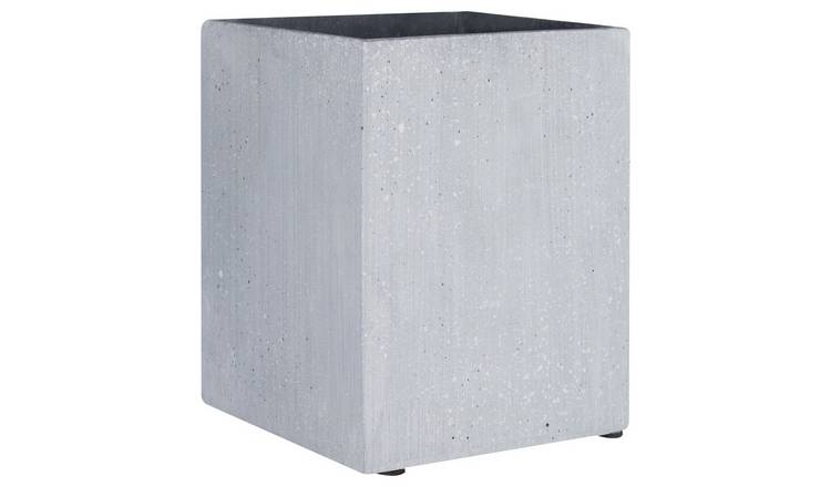 Orsina Polyresin Small Square Vase - Grey