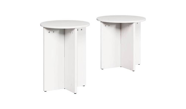 Walplus Pack of 2 Coffee Table - White - 41.5 x 41.5 x 46 cm