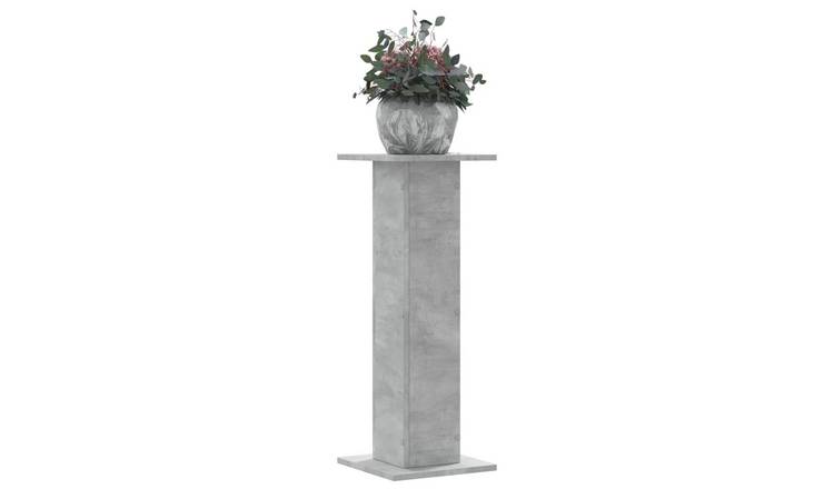 Walplus Pack of 2 Engineered Wood Plant Stand - Concrete Grey - 30x30x80 cm