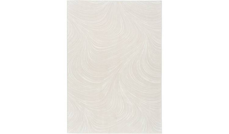 Mega Flooring White Modern Abstract Rug - 160 x 221cm
