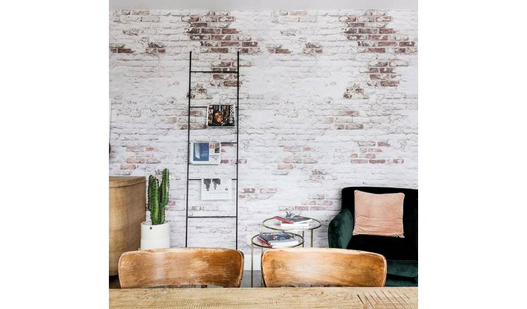 Grandeco Painted Brick 3 lane Repeatable Textured Wallpaper Mural  - Grey